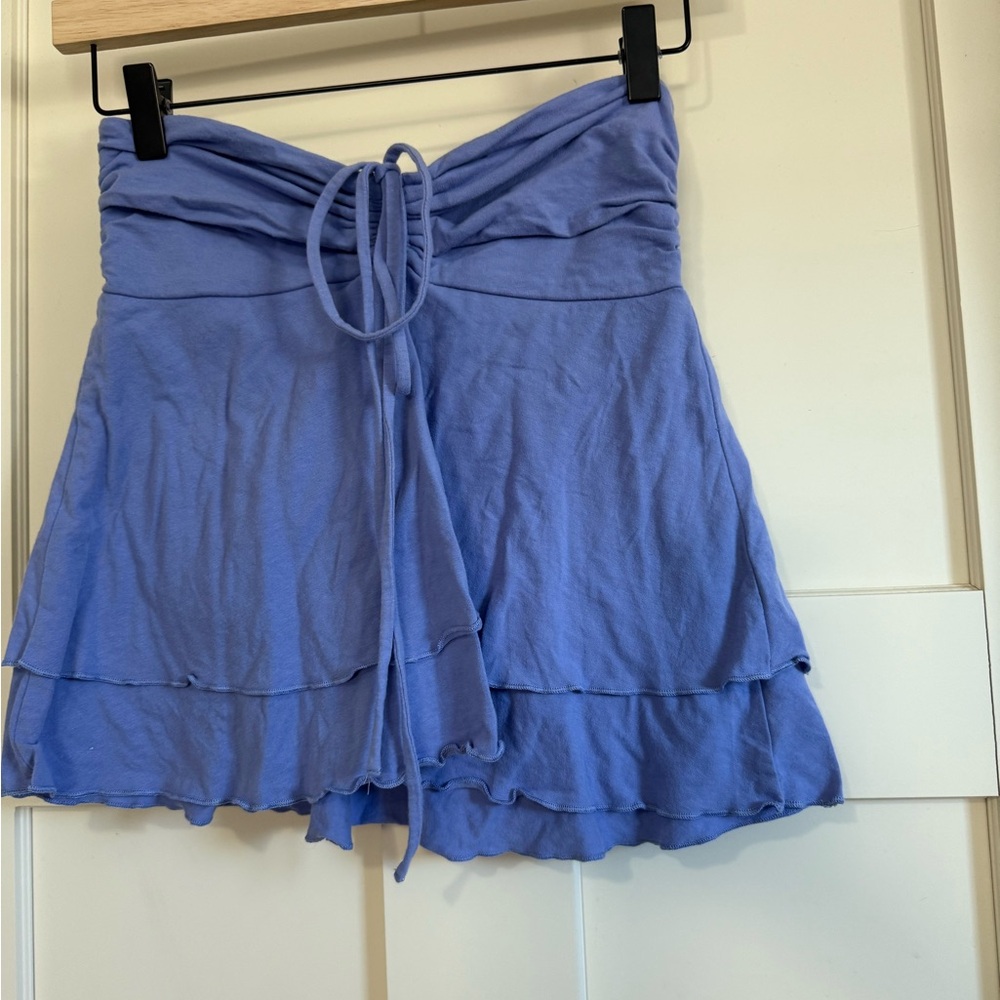 Blue top with Tie Detail